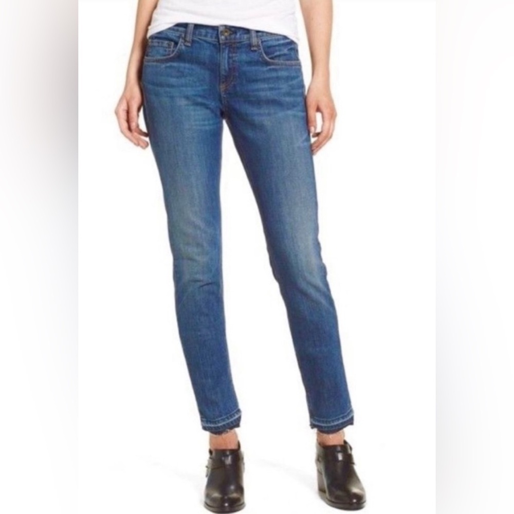Rag & Bone 10 Inch Dre Denim Jeans In Bainbridge Wash Raw Hem Frayed Ankle 29